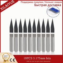 우드라우터 머신 기계 10PCS 3.175mm 비트 CNC 조각 기계 나무 PCB 팁 밀링 커터 DIY 취미 나이프 3018 PRO, 06 10PCS degree20X0.2mm