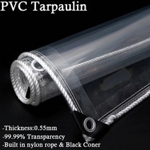 야외 캠핑 바닥 방수포 그라운드 시트 0.35mm0.55mm 투명 pvc 창 발코니 분명히 방수 천 정원 차양 커버, 두께 0.55mm, 0.4x0.7m