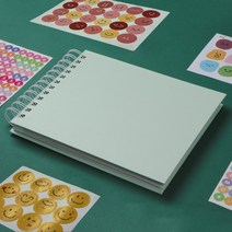 리빙선생 초음파앨범+주수스티커+알파벳스티커+이모티콘스티커+스마일스티커2매, 민트