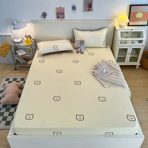 카툰 스타일 폴리에스터 침구 시트 (베개 커버 없음) 탄성 밴드 매트리스 킹 퀸 사이즈 침대