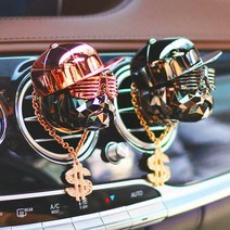 아이나비 힙합독 목걸이 풀구성 차량용 송풍구 방향제, 블랙크롬_레몬유칼립투스_골드목걸이