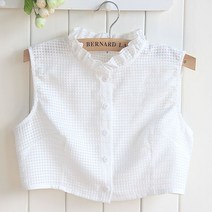 프릴 차이나 페이크 카라 이너 셔츠 넥케이프 레이어드 목만있는