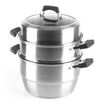키친플라워 스텐 인덕션 4단 만능 찜기 찜솥 찜통 30cm 대용량 만두 고구마 호박 대게 야채 떡 찜냄비