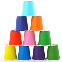 attizone 종이컵(50개) 칼라종이컵 색종이컵 국산 학습교재, 혼합(50개)