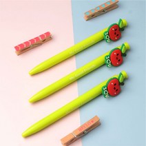 아이러브유 사과 캐릭터 볼펜 애플 데이 친구 사랑 주간