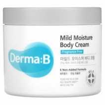 더마비 Derma:B 마일드 모이스처 바디 크림 무향 14.54 fl oz(430 ml) US 직배송, 1PACK, 상세설명참조