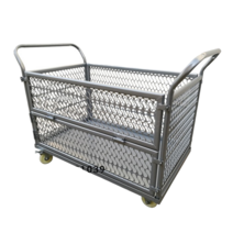 접이식 물류트롤리 대형마트 박스정리함 창고 수레, B블루/1000X600X850사일런트 휠