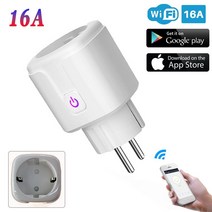 iot콘센트 스마트 WiFi 플러그 16A EU 미국 어댑터 무선 원격 음성 제어 전원 모니터 Alexa Google 홈 Tuya 앱용 소켓, 10A 미국 플러그, 4 개