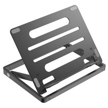 노트북거치대 트웰브사우스 누워서노트북 금속 데스크탑 스탠드 브래킷 접이식 휴대 전화 홀더 ipad 스마트 폰 마운트에 대한 휴대용 모니터 지원 자료, 블랙212x272x24mm