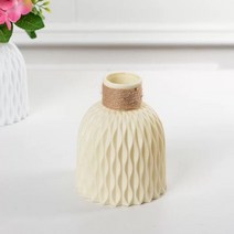아크릴화병 북유럽 스타일 화이트 모조 세라믹 꽃병 크리스마스 새해 장식 홈데코 소품, [03] Beige Vase