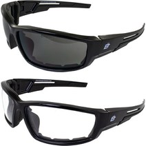Birdz Eyewear Swoop 김 서림 방지 패딩 오토바이 라이딩 선글라스 블랙 프레임 렌즈 낮과 밤용 ANSI Z87 .1