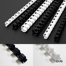 플라스틱링 6mm 51mm 제본링 21홀 2:1 셀프제본 바인더 제본기 소모품 소량, 백색 - 10개, 38mm [~300장]