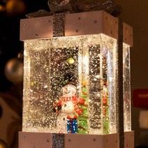 크리스마스 선물상자 워터볼 오르골 스노우볼 무드등 선물 눈사람 워터볼 산타 멜로디 워터볼, B_화이트 눈사람