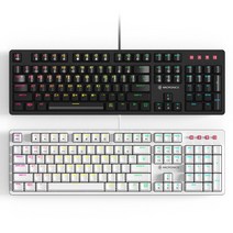 마이크로닉스 MANIC EX580L 게이밍 기계식 키보드 화이트, 화이트 적축