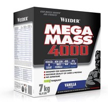 웨이더 메가매스 4000 웨이트 게이너 쉐이크 바닐라 단백질 퓨어크레아틴 비타민 미네랄 3kg, 3kg(1er 팩)