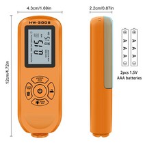 도막두께측정기 도막 게이지 페인트 코팅 표면 피막 두께 측정기 0-2000UM 고정밀 LCD 디지털 자동차 필름, 02 orange_02 Vertical screen
