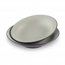 투톤 멜라민 낮은 원형볼(2sizes)-한식 한정식 퓨전 레스토랑 업소용 멜라민그릇, 2호, TK그레이브라운