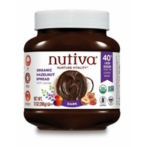 (미국직배) 1+1 누티바 다크초코 헤이즐넛잼 369g Nutiva Organic non-GMO Vegan Hazelnut Spread Dark Chocolate, 1개, 200ml