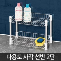 원룸 자취방 미니 2단 스텐 욕실 정리함 예쁜 도구함, 1개
