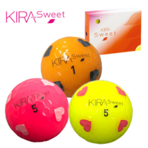 수량 한정! 카스코 골프공 kasco kira 키라 스위트 골프 볼 하트 무늬 하트 프린트 1 다스 (12 개), 오렌지