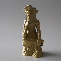 미륵보살반가사유상 명상 마음의 평화 평온한마음 3D프린팅 복제품 높이150mm, 금색, 1개