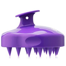 두피관리용 머리마사지기 FREATECH 두피 마사지기 샴푸 브러시 관리를 위한 실리콘 강모 비듬 제거 및 모발 성장을 샤워 헤어 스크러버 엑스폴리에이터 습식 ampamp 남성 여성, [06] 보라