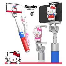 헬로키티 블루투스 셀카봉 5단 핸드폰악세사리, 레드