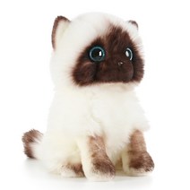 인형 2026cm 샴 고양이 블루 스팽글 눈 갈색과 흰색 얼굴 ragdoll 고양이 홈, 26cm