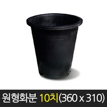 서경농원 원형화분 흑색 10치(360 x 310) 고무 분갈이