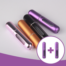 향수공병 1+1 향수병 휴대용 스프레이 리필 케이스 용기, 핑크, 블랙