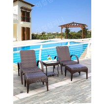 머컬컴퍼니 썬베드 수영장 해변 등받이의자 테라스, 안락 의자 + 발판