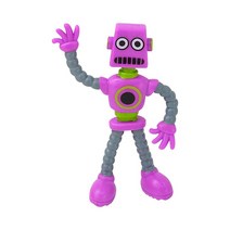 Figets Toys 크리 에이 티브 와이어 로봇 Twisted TDeformed 적 변화 인형 재미 감압 까다로운 어린이 장난, 01 1 Pcs purple