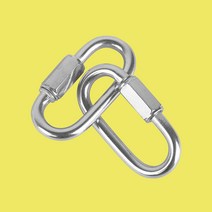 스텐 퀵링크 잠금 카라 비너 강철 나사 잠금 등산 캠핑 대형 체인 연결 사슬 고리 체인 키링, 12mm
