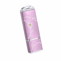 TCELL 128GB 천연 뷰티 USB 3.0 플래시 드라이브 스와로브스키 요소로 장식 크리스탈 라벤더 퍼플 숙녀 학생 선물 사무실용