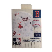 MLB BR 어린이용 화이트 키즈패턴마스크, 2개