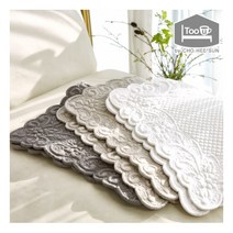 플리쉬 핸드메이드 순면 워싱 발매트, 색상:백아이보리