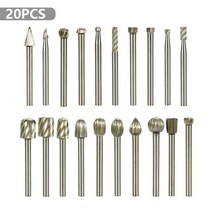 우드카빙키트 접목도 조각도 로터리 파일 세트 로터리 라우터 밀링 커터 3mm shank hss burr 로터리 20pcs 나무 조각 도구 키트 라우팅 라우터 비트, 20개 세트