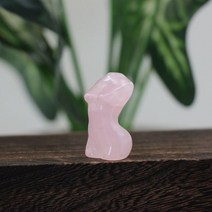 여성 바디 모델 동상 홈 장식 치유 크리스탈 조각 보석 흉상 입상 레이키 로즈 쿼츠 여신 선물, Rose Quartz