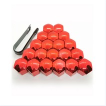 튜익스휠너트 자동차휠너트 20pcs 휠 너트 캡 나사 하우징 장식 17mm 19mm, 빨간색