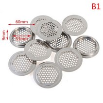 환기 배기 덕트 댐퍼 무소음 라운드 캐비닛 공기 Dia.19mm53mm 철강 루버 메쉬 구멍 플러그 장식 커버 옷장 그릴 시스템 10pcs, B1