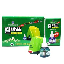 킬파프 코드형 훈증기 + 리퀴드 리필액 3개 전자모기향 모기살충제 홈매트 산도깨비