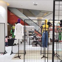 인테리어 파티션 200x80 가림막 접이식 가벽 사무실 아치형 가정용 철망 학원 간살 병풍 거실 가벽 타공 바퀴달린, T_너비100x높이100