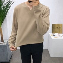 애드매이브 빅사이즈 90~120까지 스판엠보 트임V넥 긴팔티셔츠 5color 긴팔 티셔츠
