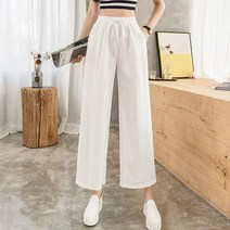 땡땡이 린넨 밴딩 바지 고무줄 9부 팬츠 봄가을 여름 면마 빅사이즈 엄마 중년 여성