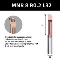 보링 비트 목공 kakarot mnr 커터 코팅 초경 미니 내부 선반 튜링 도구, mnr8r0.2l32