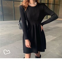 댕댕구리 슬림 니트 원피스 미디드레스 여성 가을 겨울 대학생