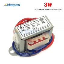 변압기 트랜지스터 transistor AC 전원 220V to 6V 9V 12V 15V 24V 전압 3W EI 구리 코어 50Hz ~ 60Hz 단일 2 라인, 1개