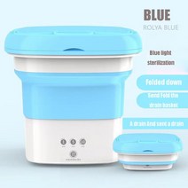 통돌이세탁기 휴대용 접이식 세탁기 건조기 양동이 세척 양말 속옷 미니 새로운, 02 blue_03 UK