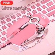 (에서 선박 us) 유선 무소음 마우스 3200 인치 당 점 LED 백라이트 USB 광학 인체 공학적 유선 마우스 PC 게이머 컴퓨터 마우스, Pink Silent