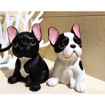 프랑스 프렌치 불독 장식 인형 강아지 동물 댕댕이 오브제 귀여운 인테리어 소품, C